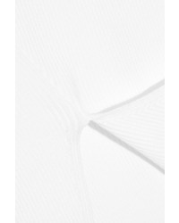 Cushnie et Ochs Asymmetric Ribbed Stretch Knit Skirt White