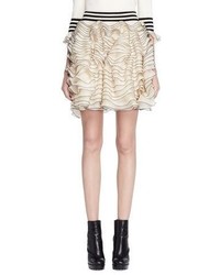 Alexander McQueen Layered Ruffle Knit Skirt Ivory