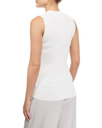 DKNY Sleeveless Knit Pullover Top White