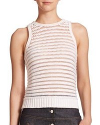 Carven Sleeveless Striped Knit Top