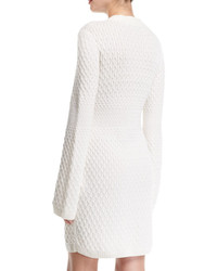 Loro Piana Cable Knit Cashmere Sweater Dress With Pockets