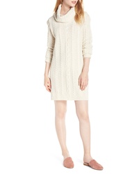 BB Dakota Cowl Neck Cable Sweater Dress