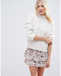 Asos Collection Sweater With Cable Stitch And High Neck