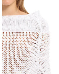 Calvin Klein Collection Off The Shoulder Cotton Knit Sweater