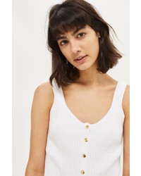 Topshop Gold Tone Button Knit Camisole Top