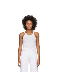 RE/DONE White Ribbed Tank Top