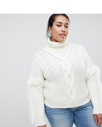 Urban Bliss Plus Cable Knit Roll Neck With Tassle Detail