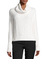 Cece By Cynthia Steffe Turtleneck Cable Knit Sweater Cream
