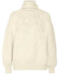 Oscar de la Renta Chunky Knit Alpaca Blend Turtleneck Sweater