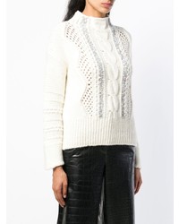 Ermanno Scervino Embellished Cable Knit Sweater