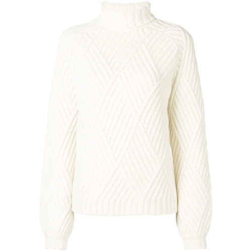 white roll neck knit