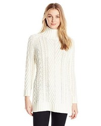 Vince Camuto Long Sleeve Turtle Neck Mix Cable Tunic