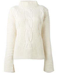 White Knit Wool Sweater
