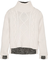 Rag & Bone Ida Wool And Ribbed Knit Sweater Off White