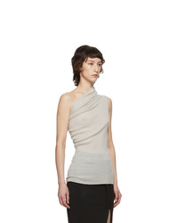 Rick Owens Off White One Shoulder Tank Top