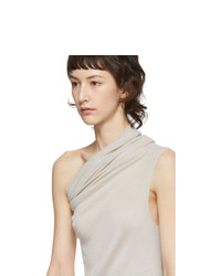 Rick Owens Off White One Shoulder Tank Top