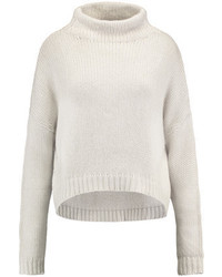 Autumn Cashmere Asymmetric Open Knit Turtleneck Sweater