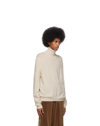 Gucci Off White Wool Cashmere Turtleneck