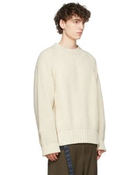 Sacai Off White Wool Detachable Turtleneck Sweater