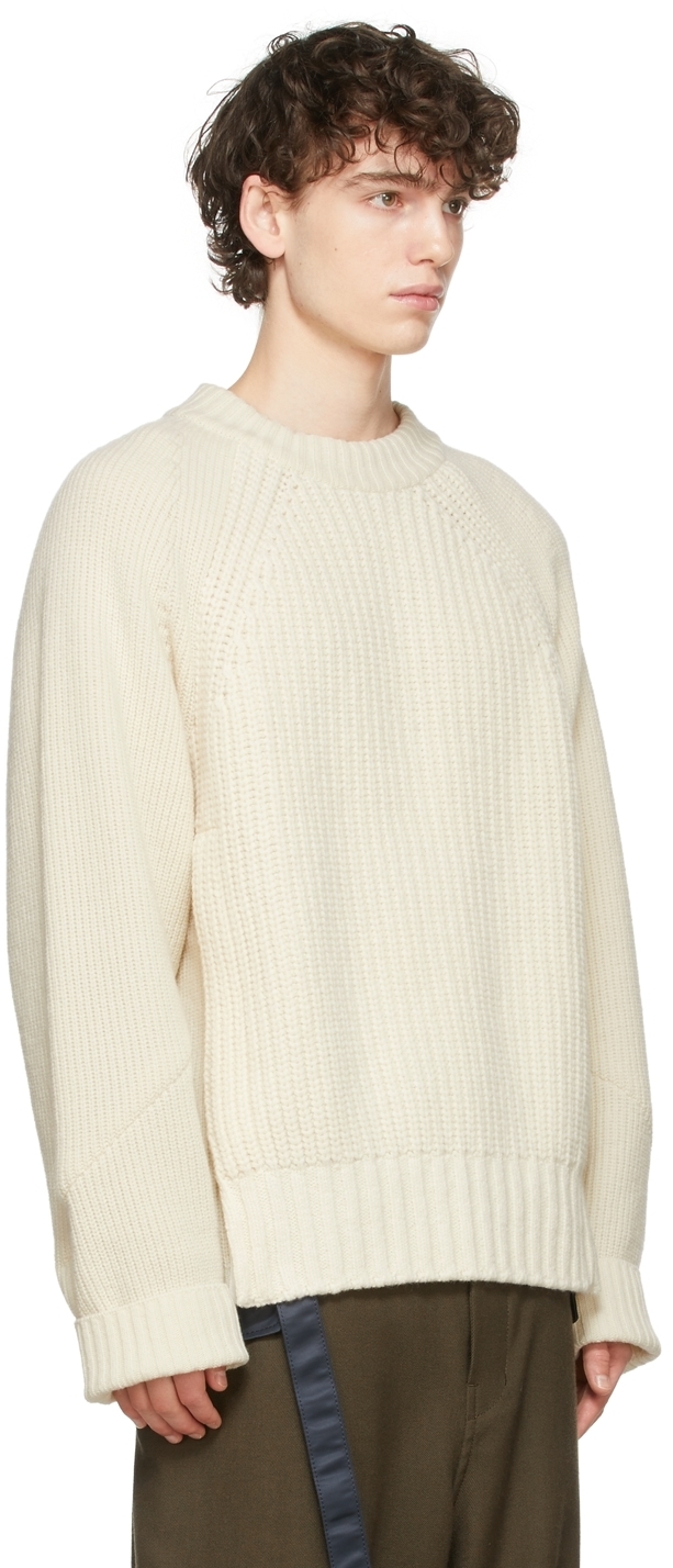 Sacai Off White Wool Detachable Turtleneck Sweater, $0 | SSENSE | Lookastic