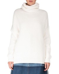 Acne Studios Poppy Chunky Long Sleeve Turtleneck Sweater W Contrast Hem