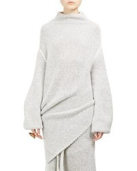 Stella McCartney Waffle Knit Draped Turtleneck Sweater