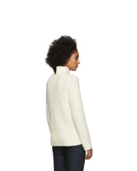 Helmut Lang White Wool And Alpaca High Neck Turtleneck