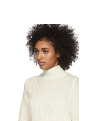 Helmut Lang White Wool And Alpaca High Neck Turtleneck