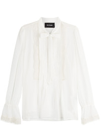 The Kooples Blouse With Lace Pleats And Self Tie Bow