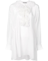 Ermanno Scervino Gathered Lace Collar Top