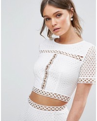 True Decadence Lace Cropped Blouse