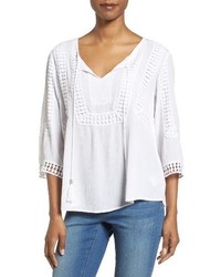 KUT from the Kloth Lace Trim Gauze Blouse