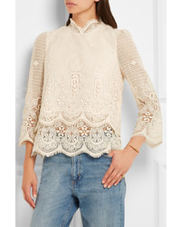 MiH Jeans Mih Jeans Esbaran Guipure Lace Top Off White