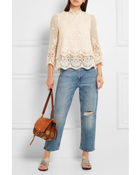 MiH Jeans Mih Jeans Esbaran Guipure Lace Top Off White