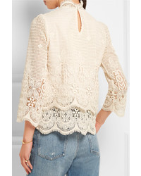 MiH Jeans Mih Jeans Esbaran Guipure Lace Top Off White