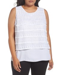 Vince Camuto Plus Size Tiered Lace Top