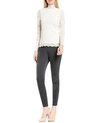 Vince Camuto Scallop Lace Mock Neck Top