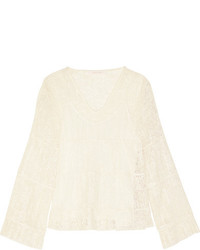 See by Chloe See By Chlo Pliss Leavers Lace Top Off White