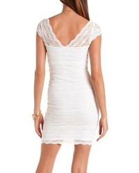 Charlotte Russe Cap Sleeve Lace Bodycon Dress