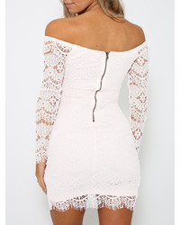 Choies Sweet Thing Off Shoulder Dress In White