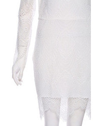 Cut Out Lace White Dress