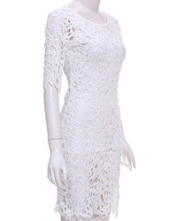 Lace Embroidered Hollow Bodycon Dress
