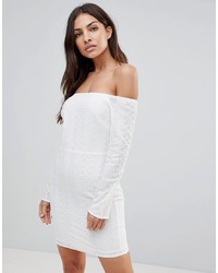 The English Factory Long Sleeve Off Shoulder Embroidered Dress