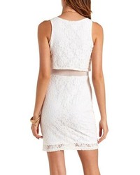 Charlotte Russe Mesh Lined Lace Flounce Dress
