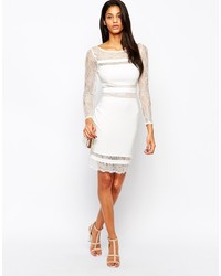 Lipsy Michelle Keegan Loves Nude Lace Panel Body Conscious Dress