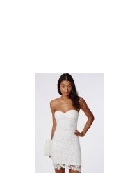 Missguided Adelle Lace Bandeau Bodycon Dress White