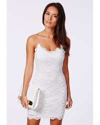 Missguided Ciara Lace Strappy Mini Dress White