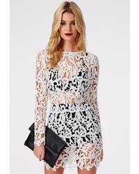 Missguided Falicity Lace Two Piece Bodycon Ivory