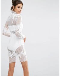 Missguided Lace High Neck Bodycon Dress
