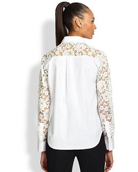 DKNY Lace Detail Button Front Shirt